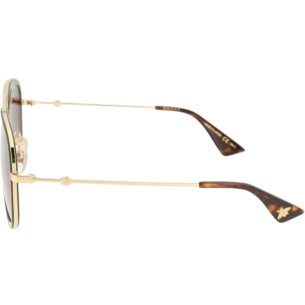 Gucci Sunglasses with Green and Gold Accents. WORN 2X - Picture 3 of 12